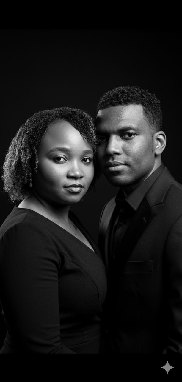 Black and white portrait of Steve and Shee